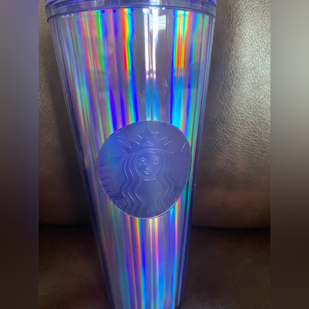 NEW Starbucks Fall 2022 Iridescent Periwinkle Kaleidoscope Tumbler 24oz - Picture 3 of 7